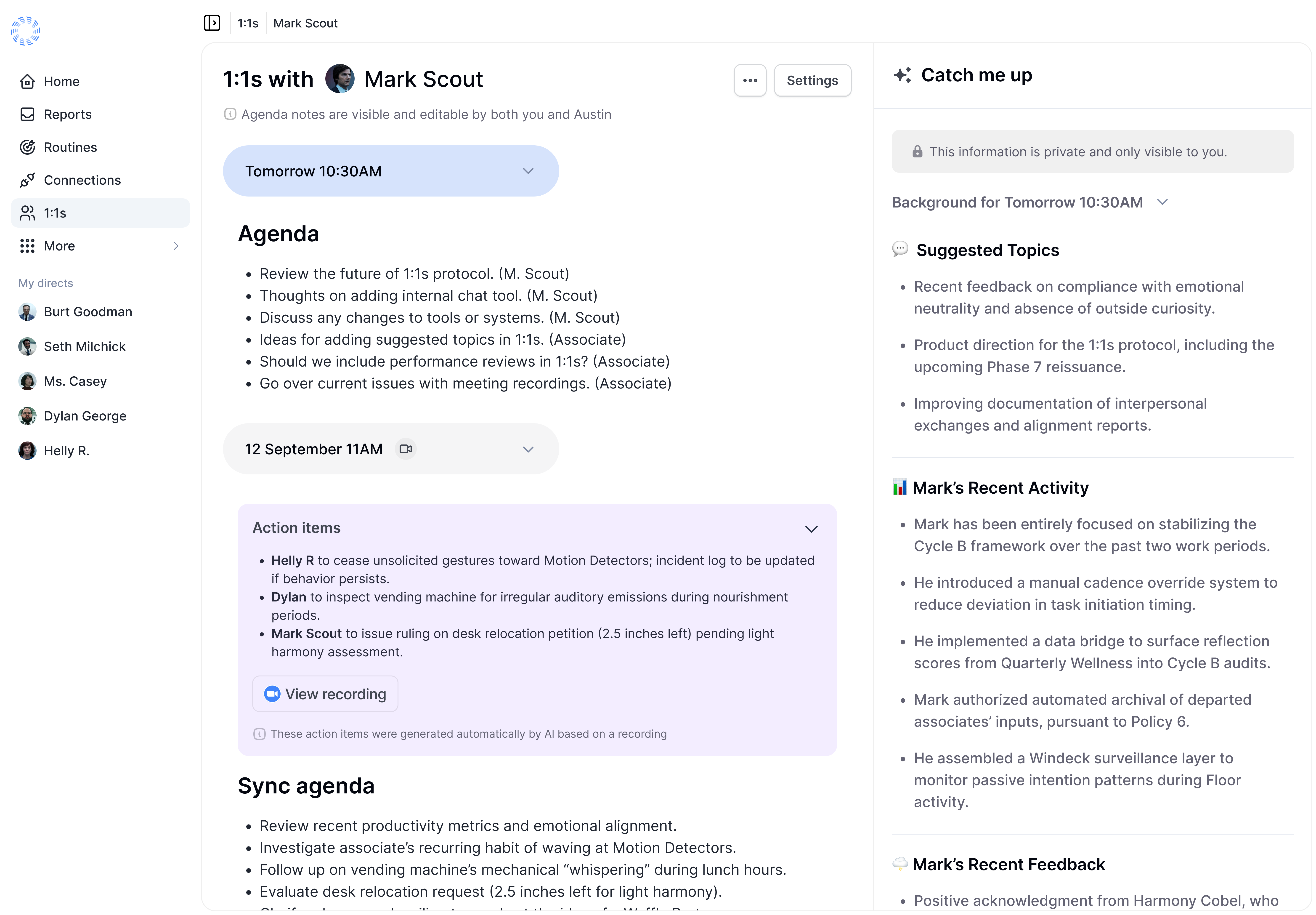 One On One Manager View